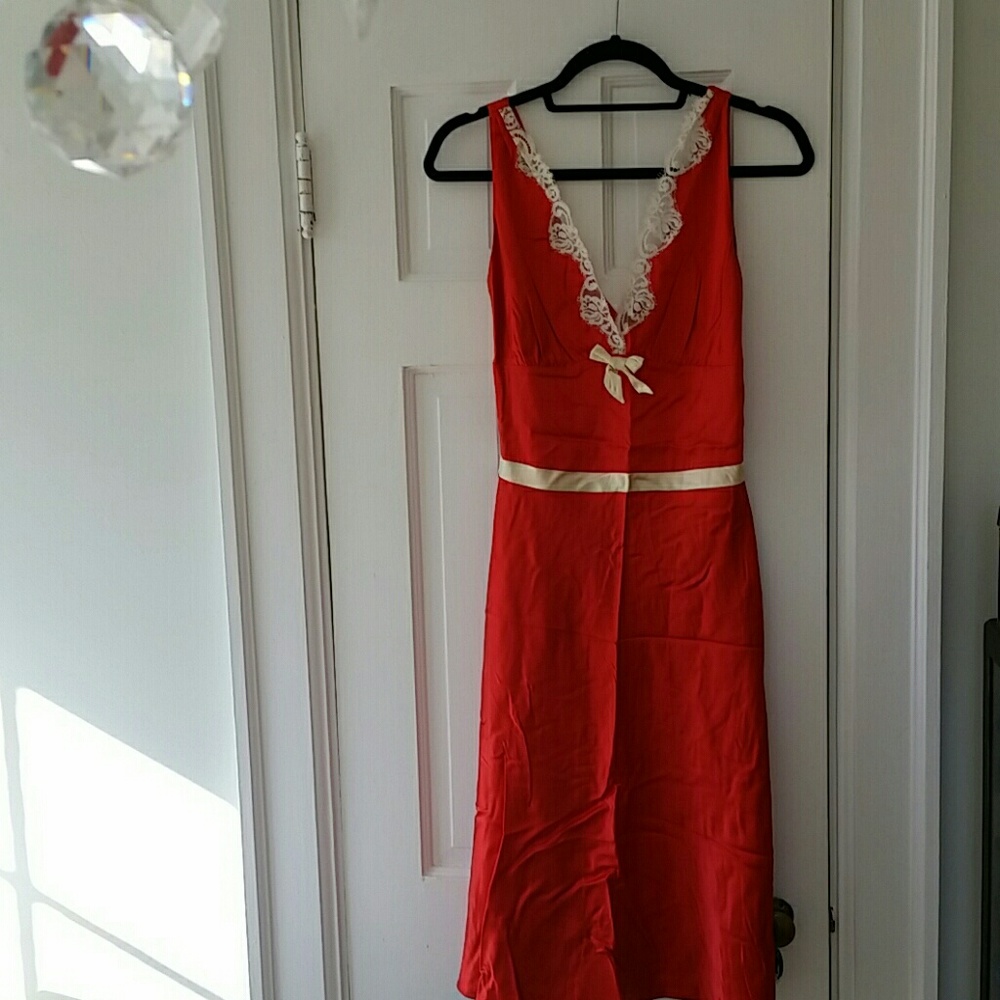 *Gorgeous red/orange Miguelina slip dress